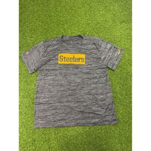 Nike Dri-FIT Pittsburgh Steelers NFL Shirt Mens XL Grey Heather Space Dye Tee